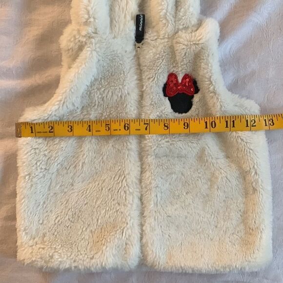 Disney Minnie Mouse Vest Kids Faux Fur 18 Months Red Bow - Picture 10 of 11